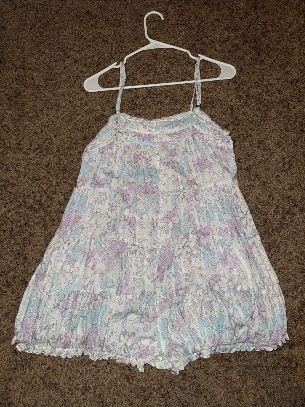 Women’s Pastel Floral Free People Romper - Light Blue & Lavender